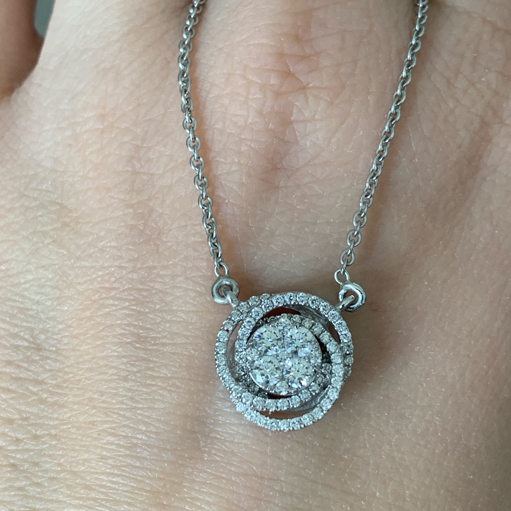 Genuine Diamond Necklace 18k White Gold